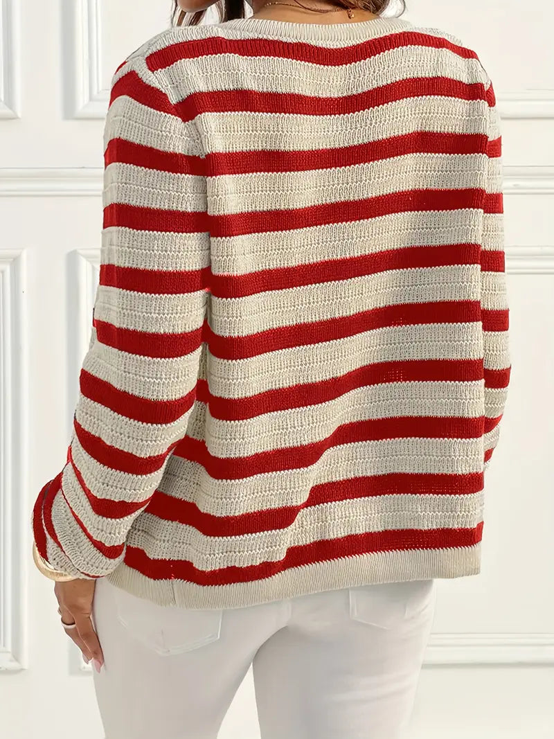 Cardigan A Righe Leggero-Caldo