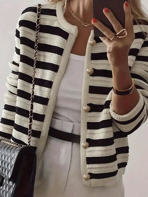 Cardigan A Righe Leggero-Caldo