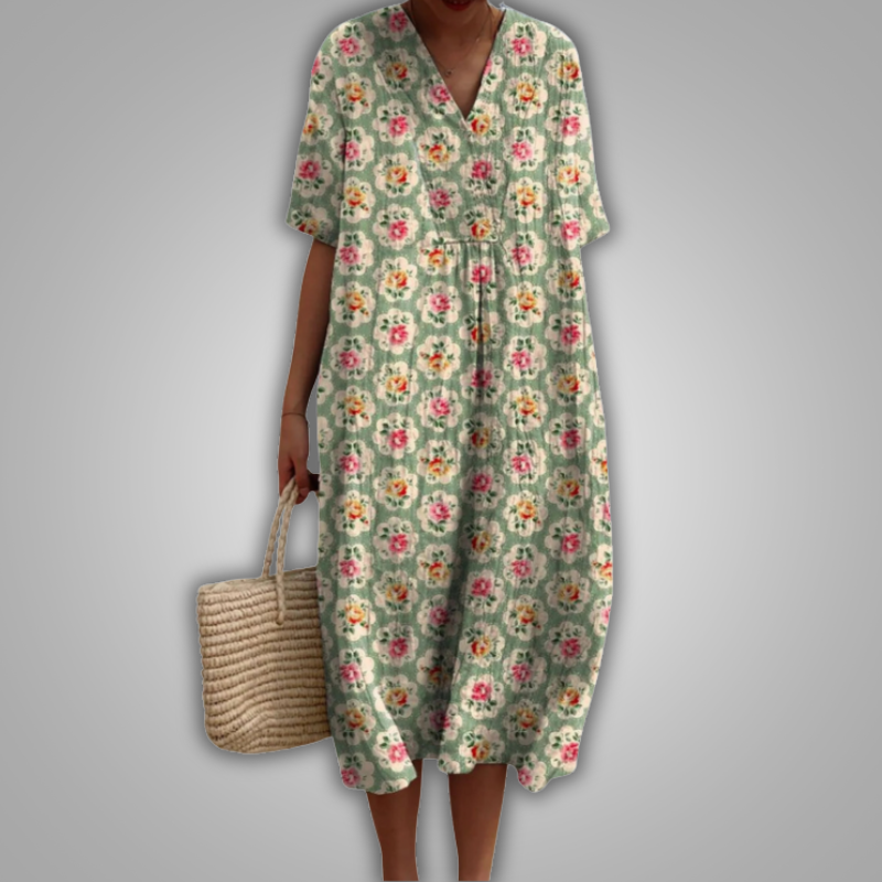 Daisy-Print Vintage Dress