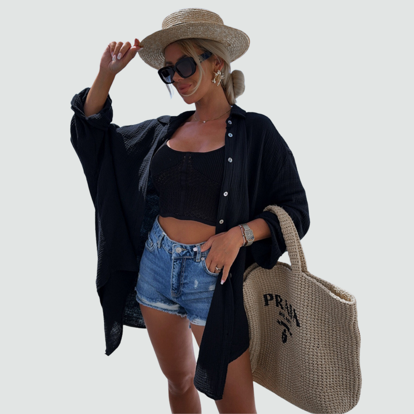 Camicia Oversize con Occhio Magnetico
