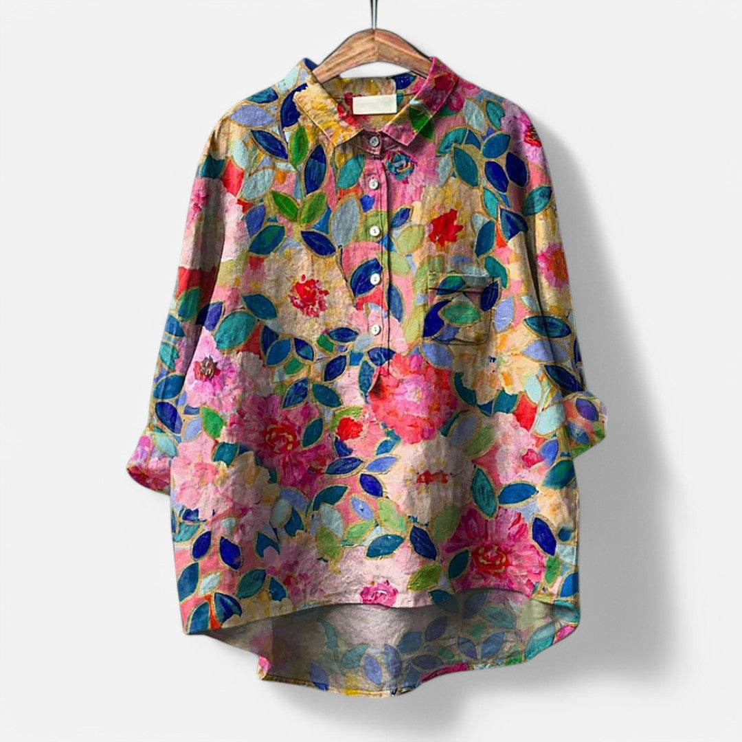 Dog-Print Comfort Blouse