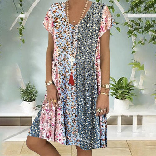 Abito Floreale Boho Fresco