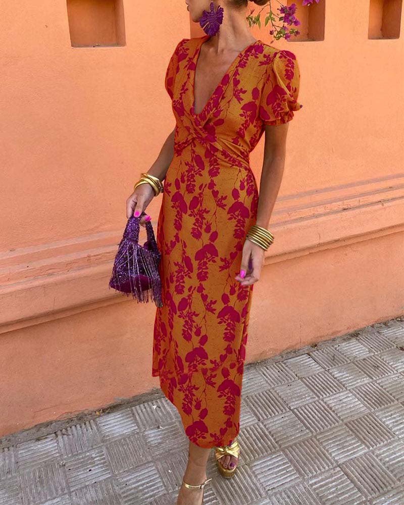 Effortless Elegance Botanical Maxi Dress
