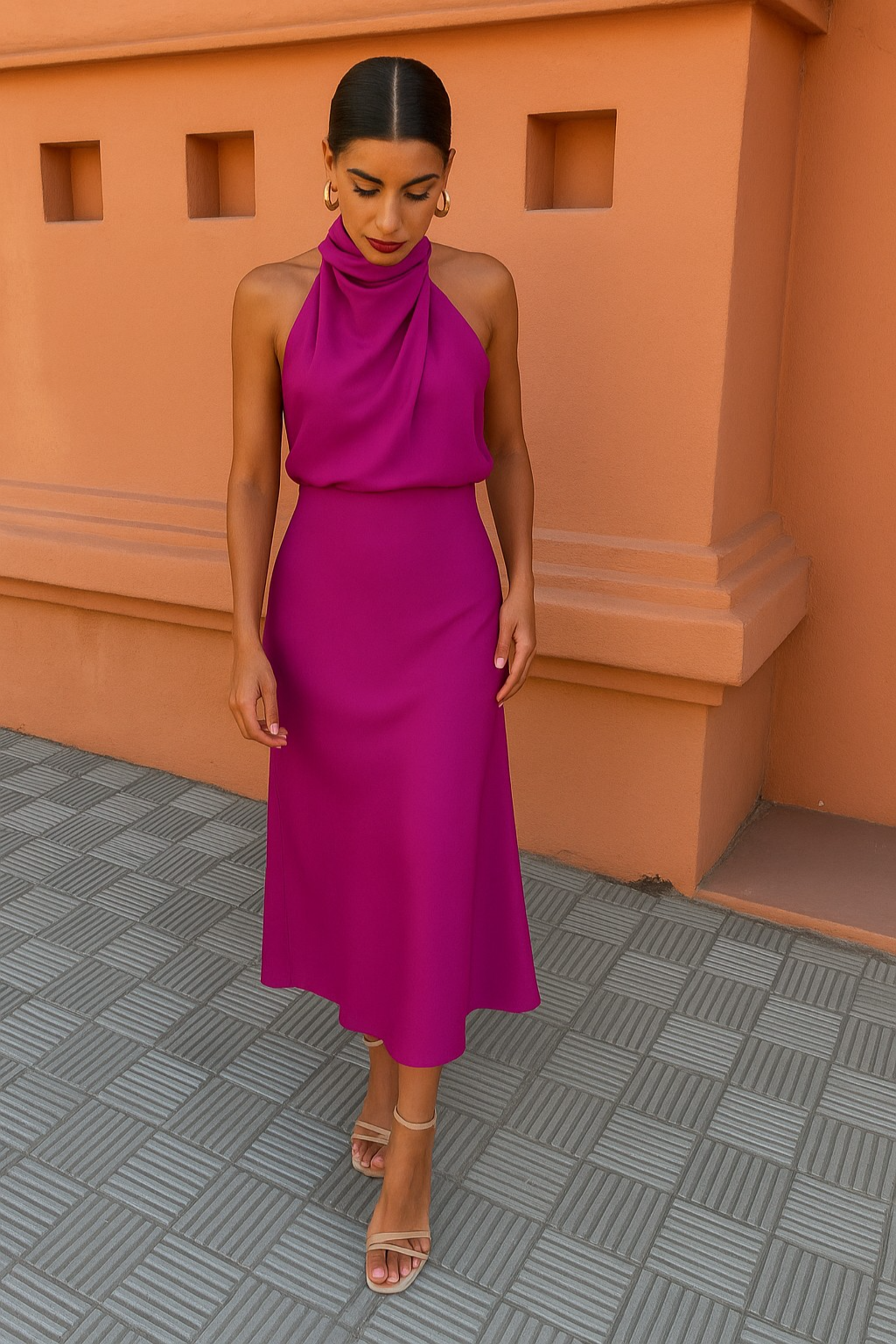 Abito Sottile Elegante Satinato