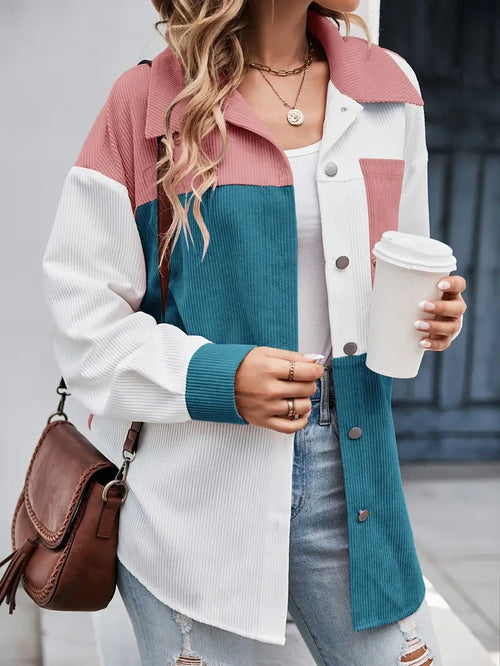 Blusa No-Stiro Color-Block