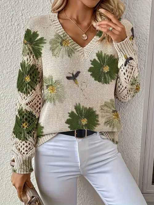 Maglione Floreale Snellente