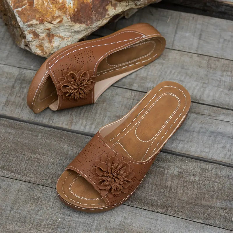 Elegant Floral & Support Sandals