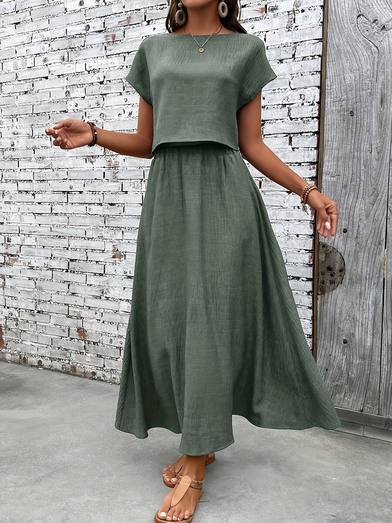 Set Blusa 2-Pezzi Senza-Stiro