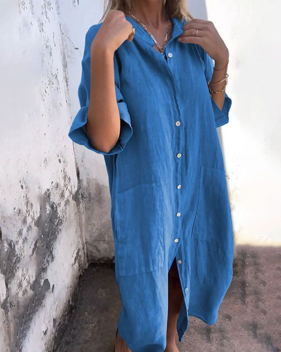 Ibiza-Style Breezy Shirt Dress