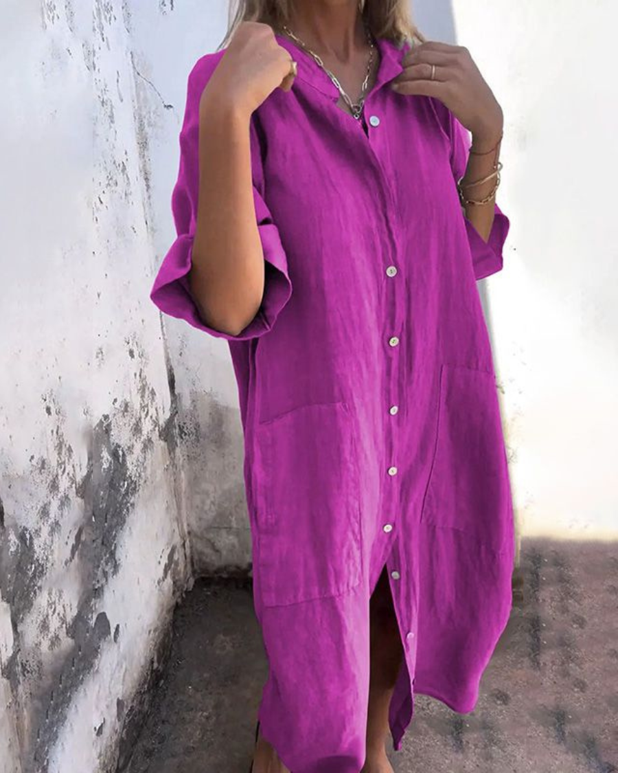 Ibiza-Style Breezy Shirt Dress