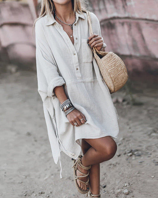 Effortless Chic Flattering Shirt Dress