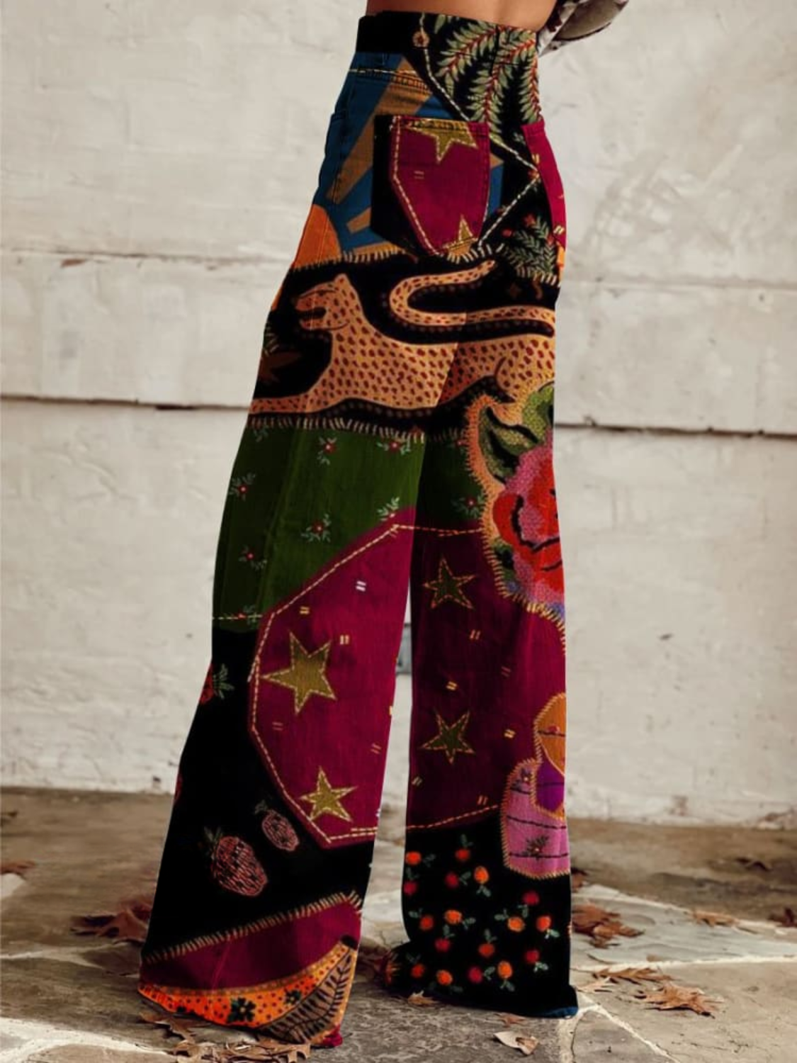 Pantaloni Vintage Stampa Elegante