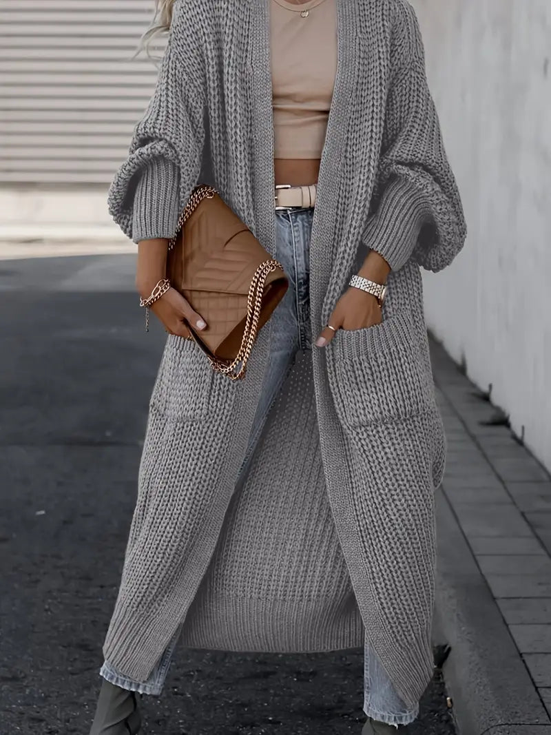 Cardigan Lungo Scollo-V Snellente