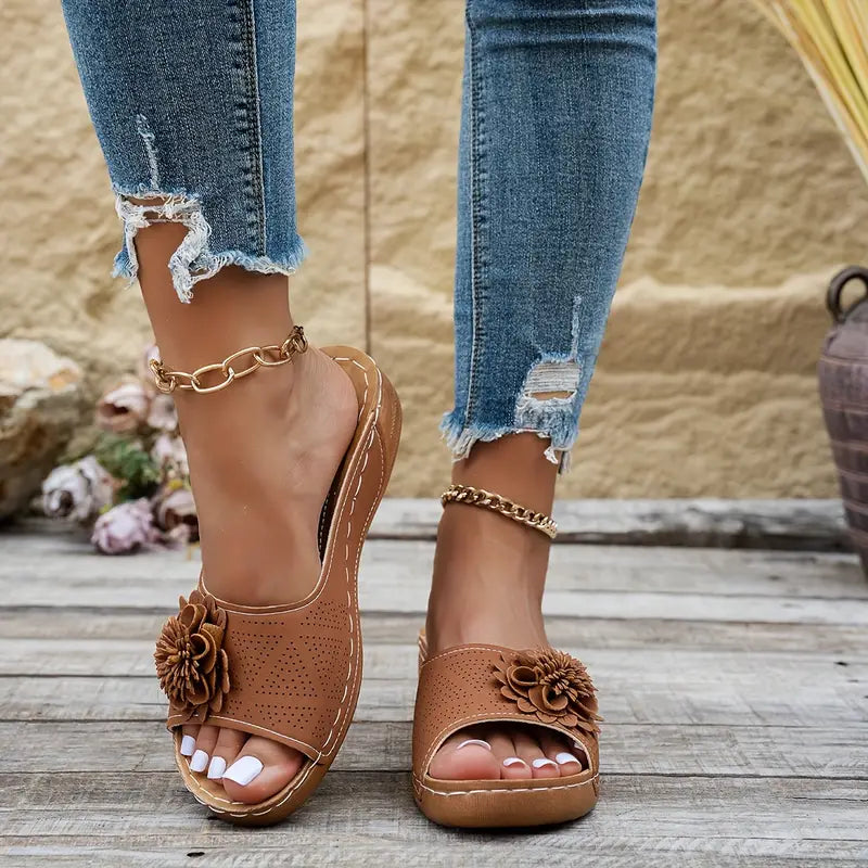 Elegant Floral & Support Sandals