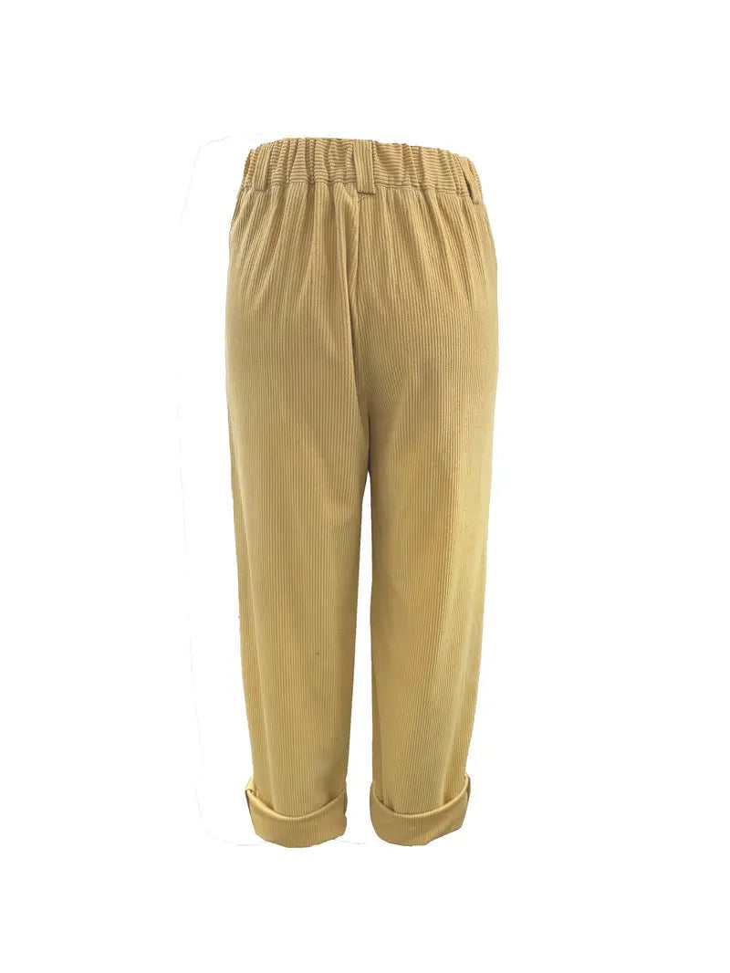 Pantaloni A Coste Caldo-Leggero
