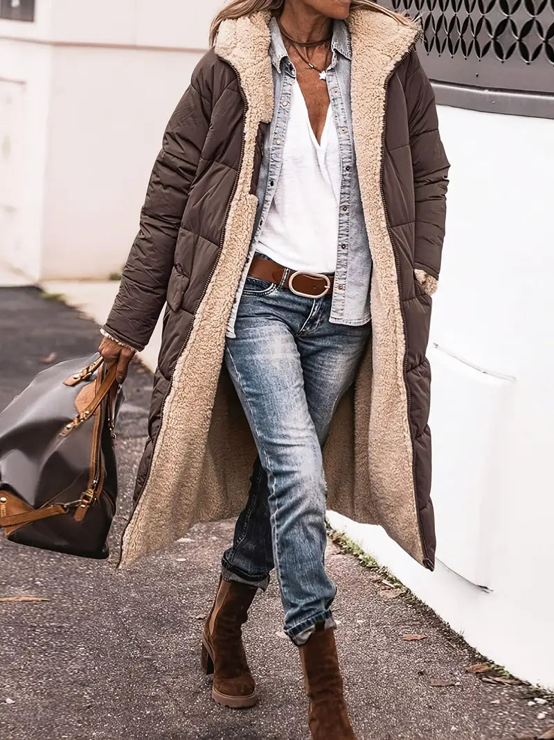 Giacca Lunga Fleece Caldo-Morbida