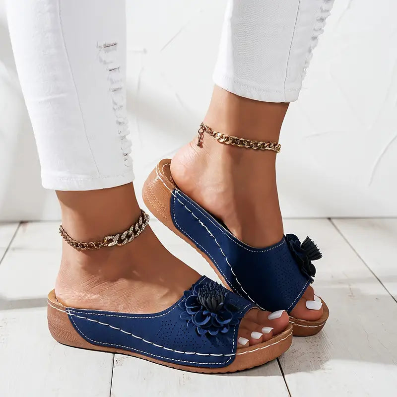 Elegant Floral & Support Sandals
