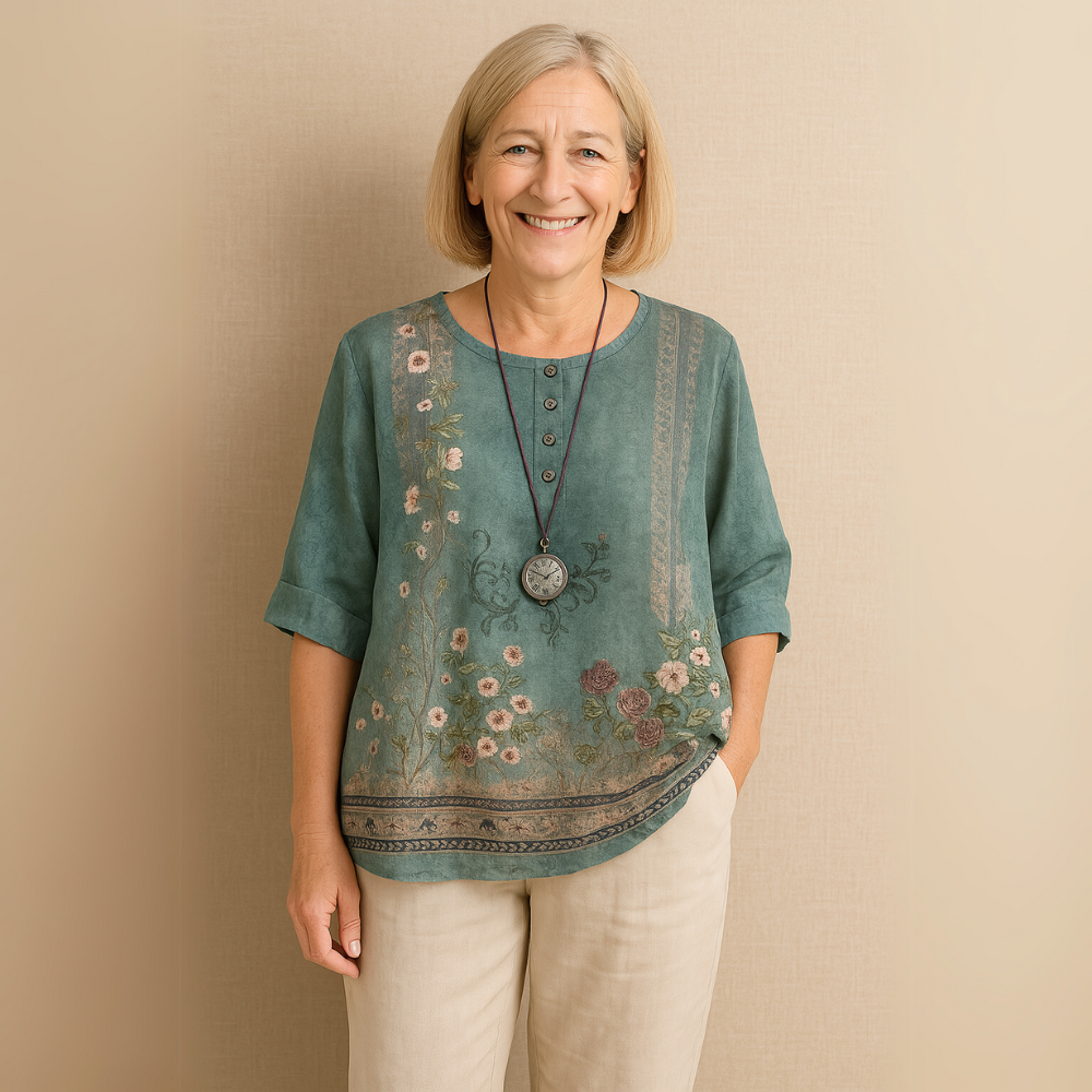 Blusa Floreale Vintage Traspirante