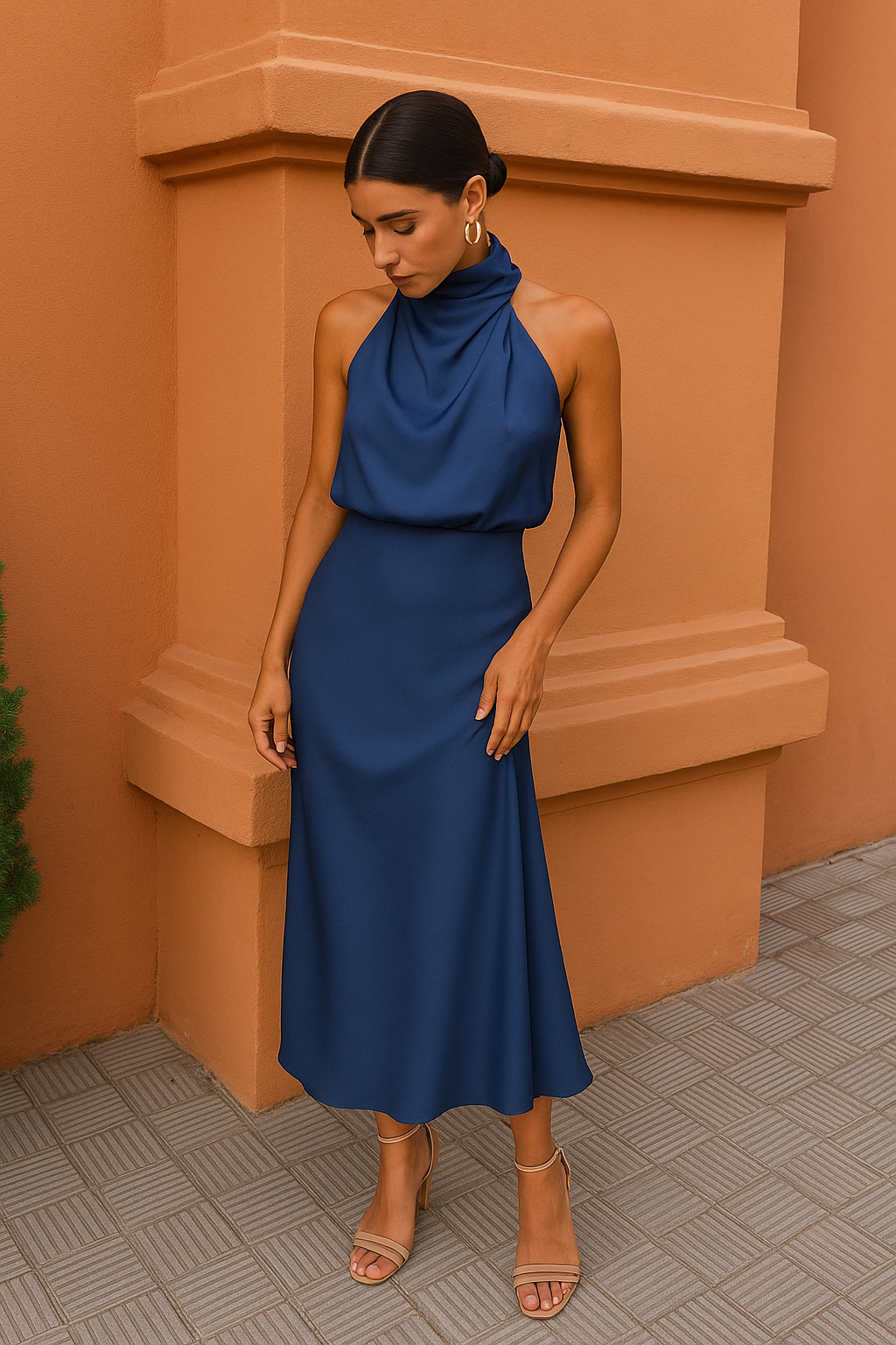Abito Sottile Elegante Satinato