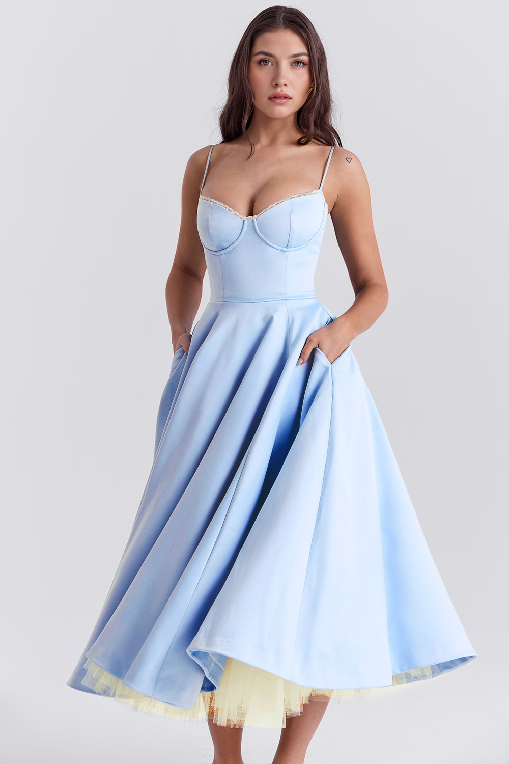 Satin Eleganza Midi Dress