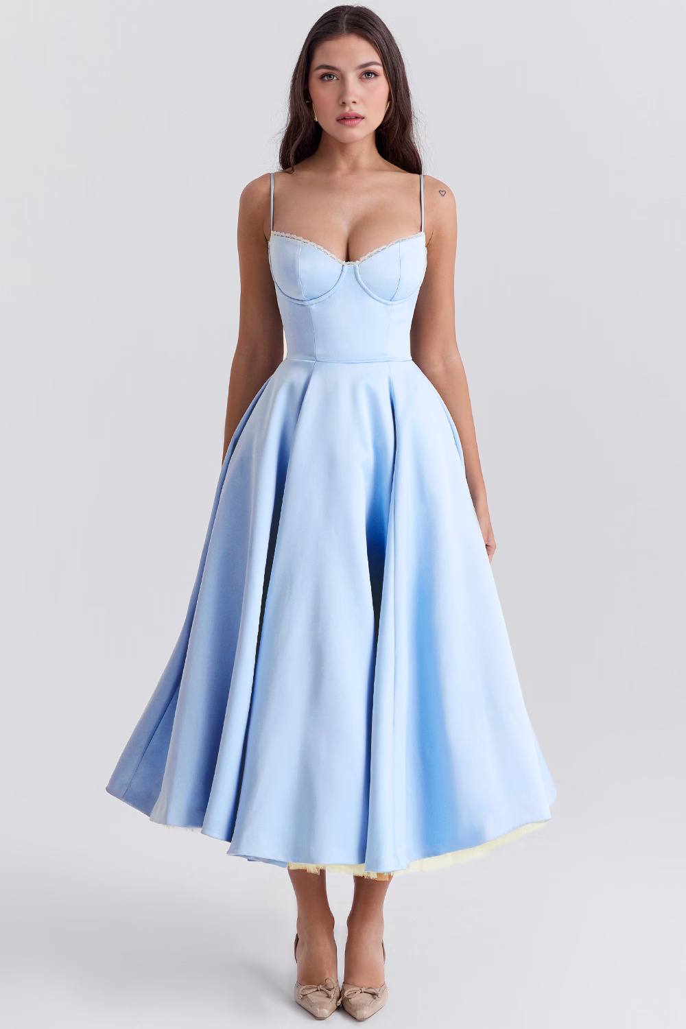 Satin Eleganza Midi Dress