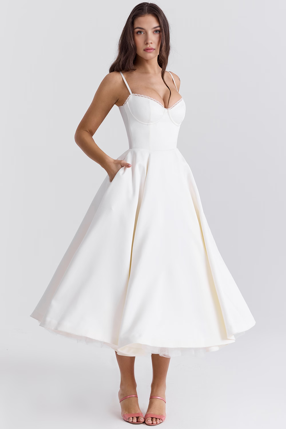 Satin Eleganza Midi Dress