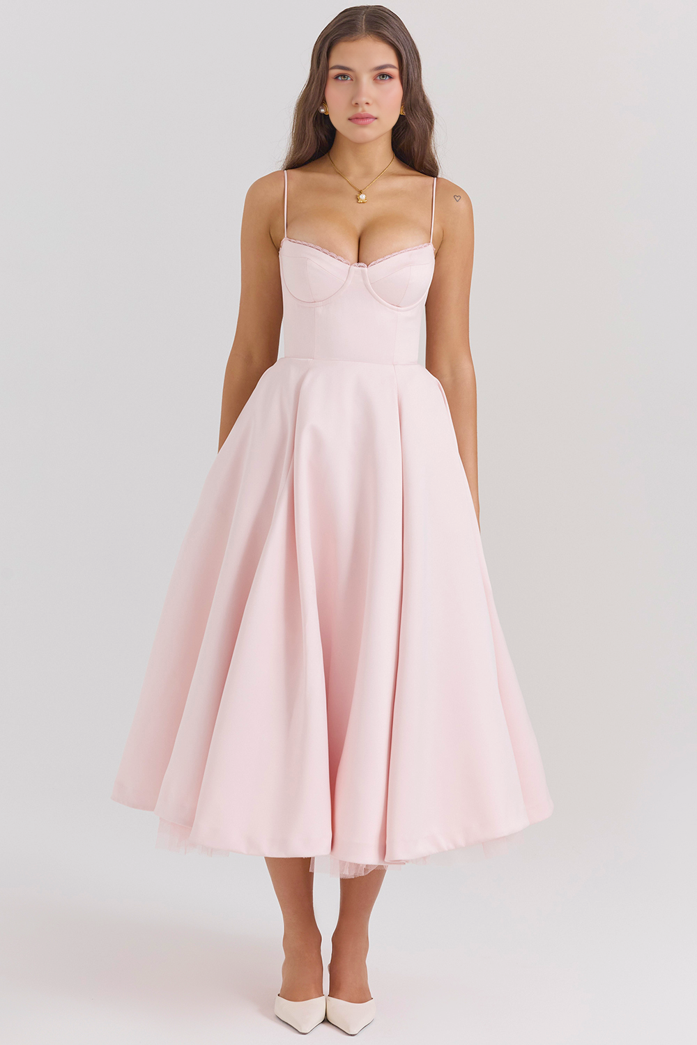Satin Eleganza Midi Dress