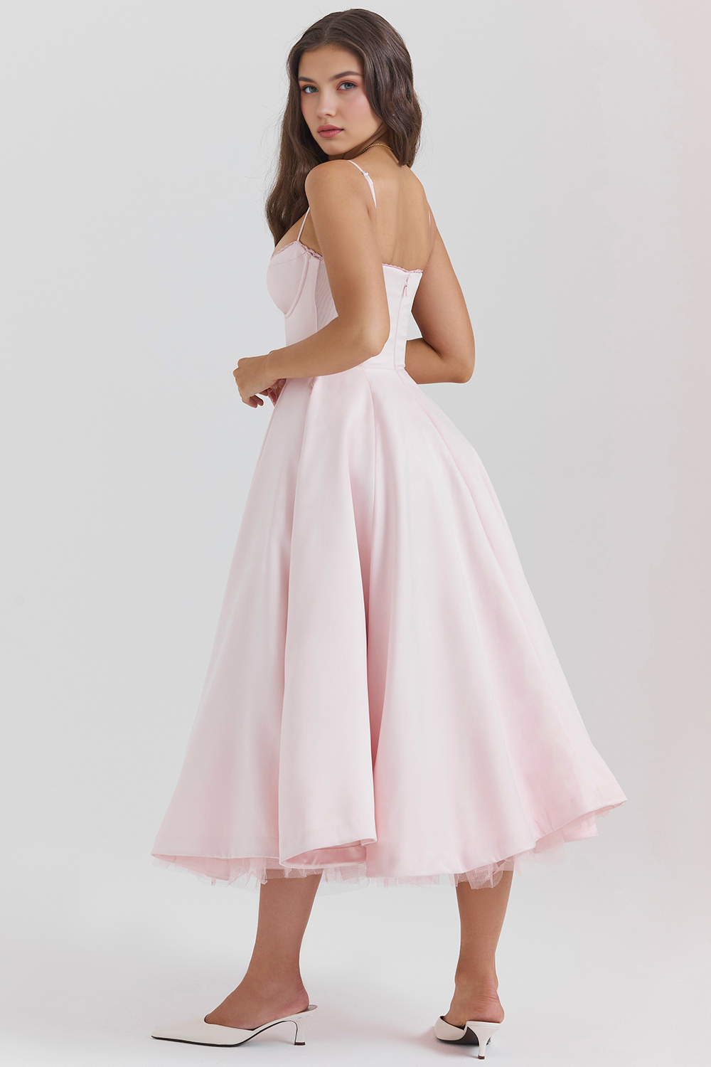 Satin Eleganza Midi Dress