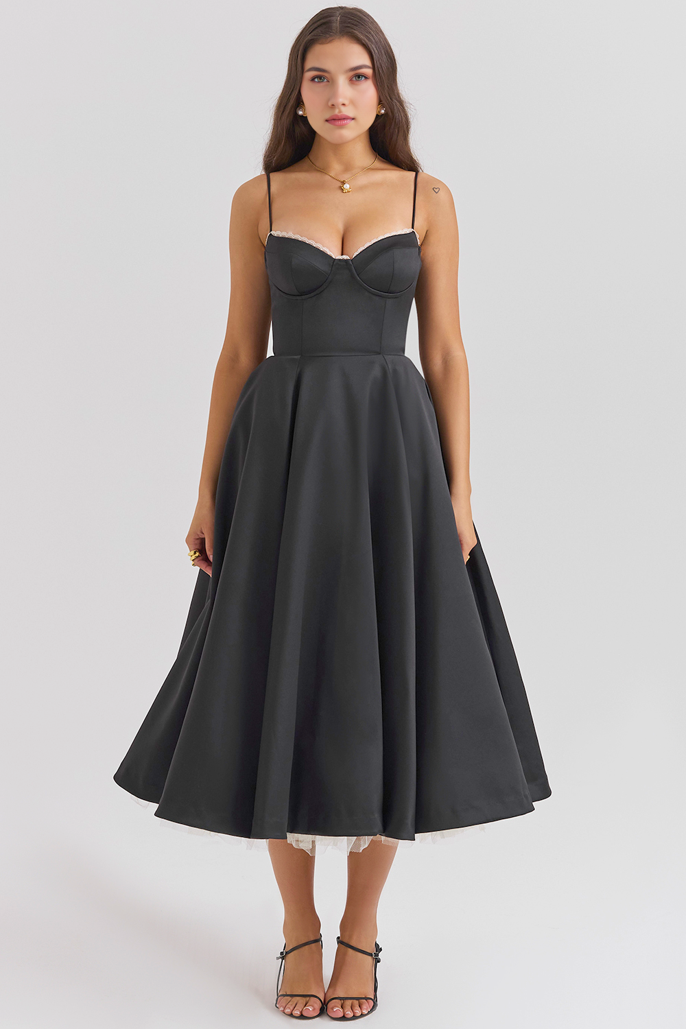 Satin Eleganza Midi Dress