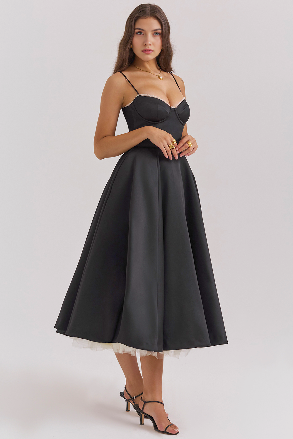 Satin Eleganza Midi Dress
