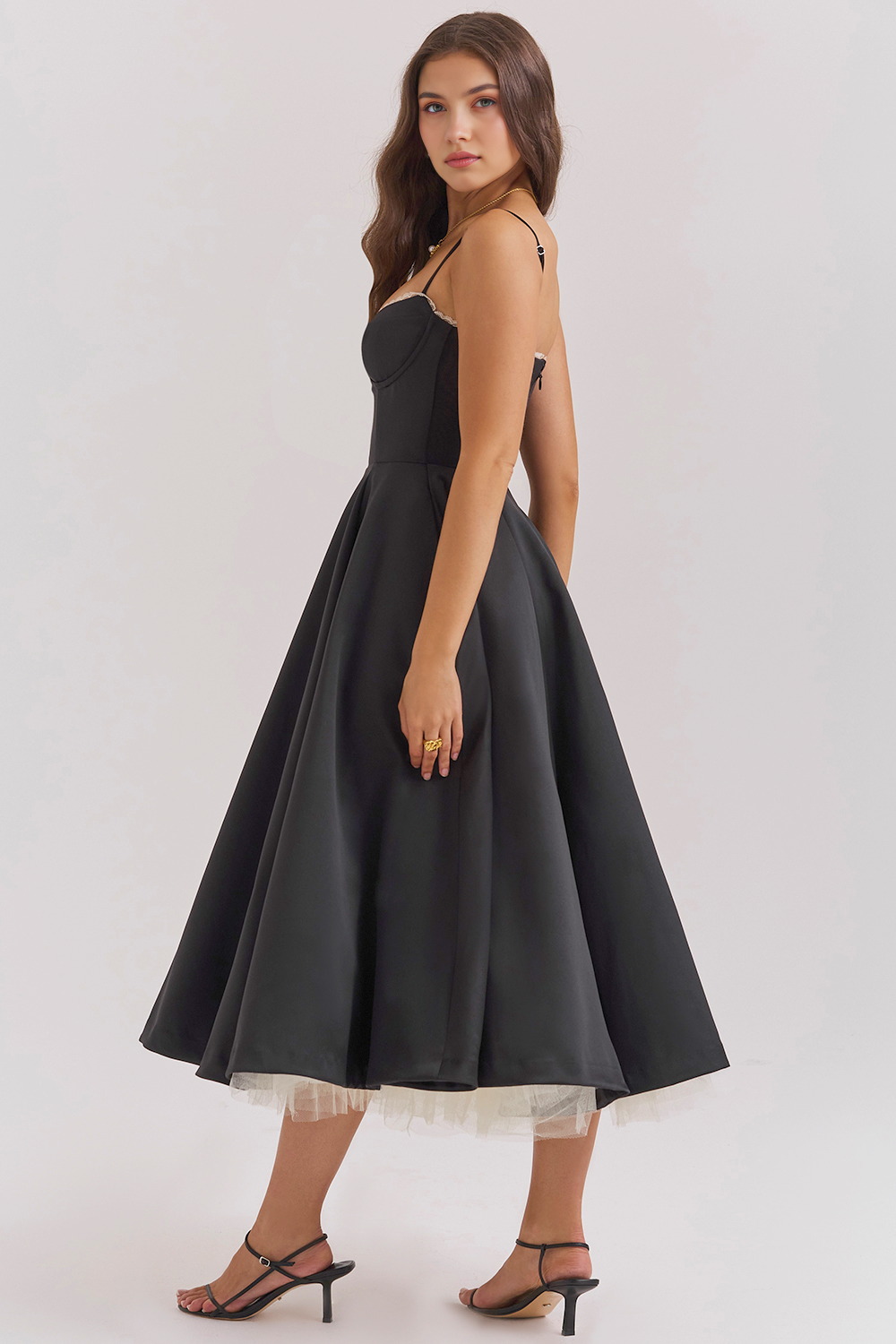Satin Eleganza Midi Dress