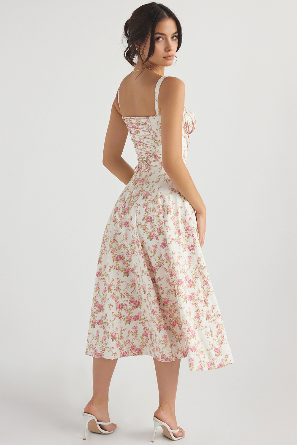 Lace-Up Midi Dress