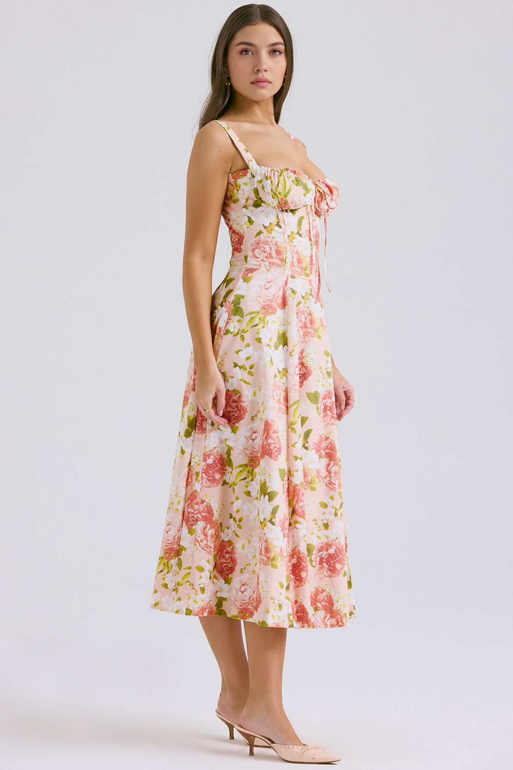 Lace-Up Midi Dress