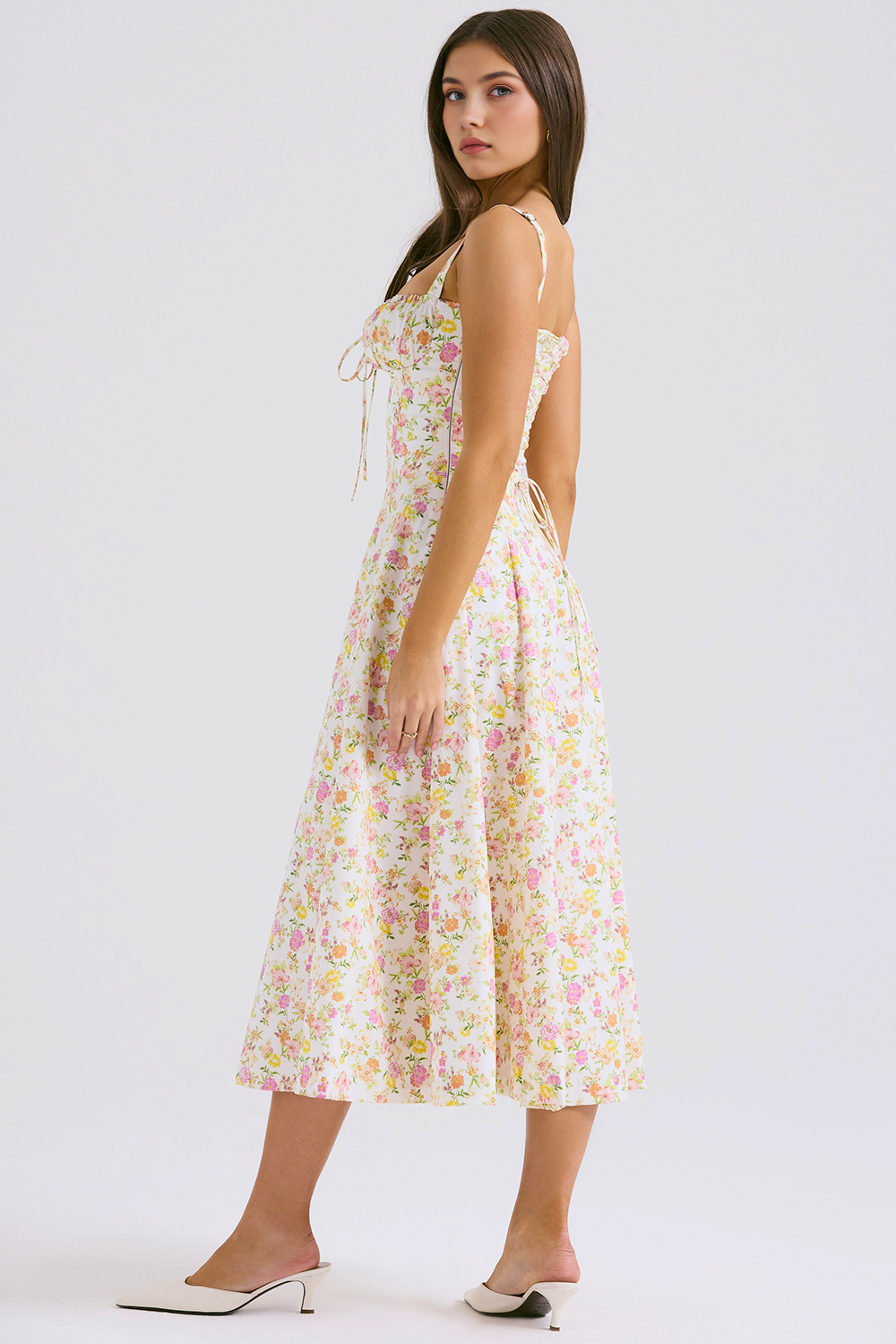 Lace-Up Midi Dress