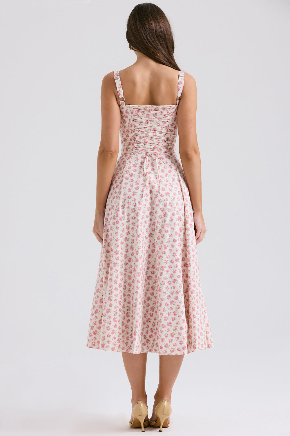 Lace-Up Midi Dress