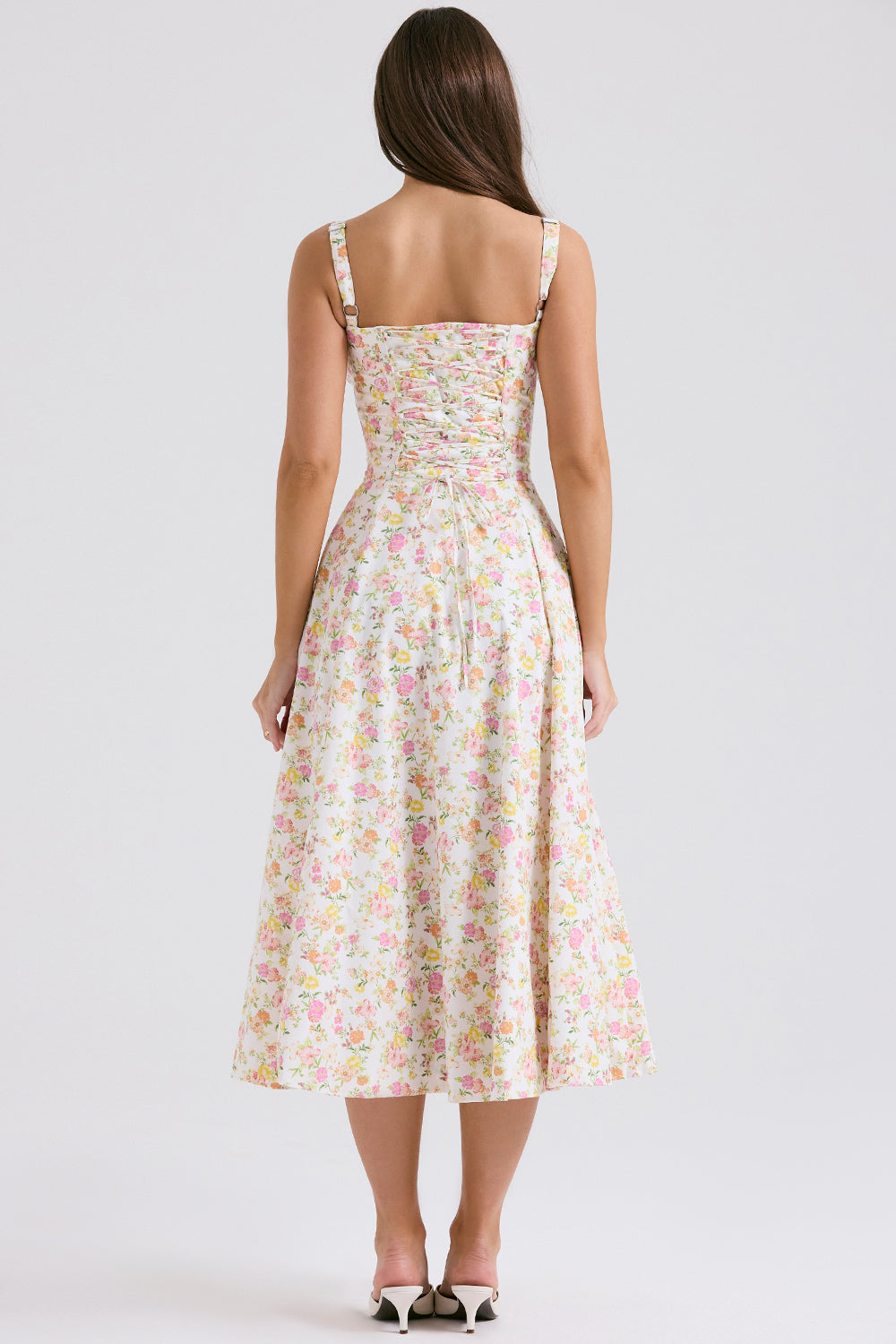Lace-Up Midi Dress