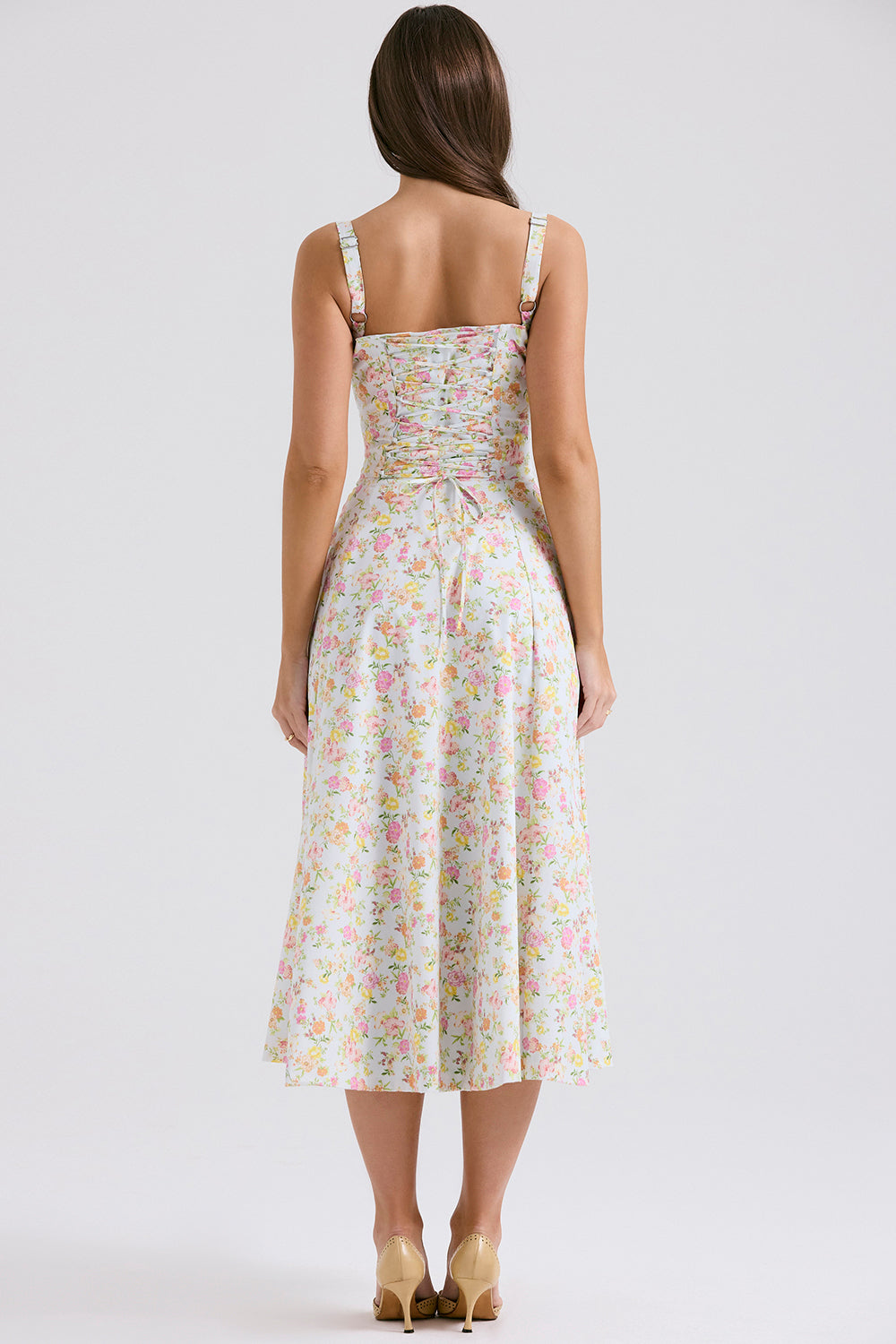 Lace-Up Midi Dress