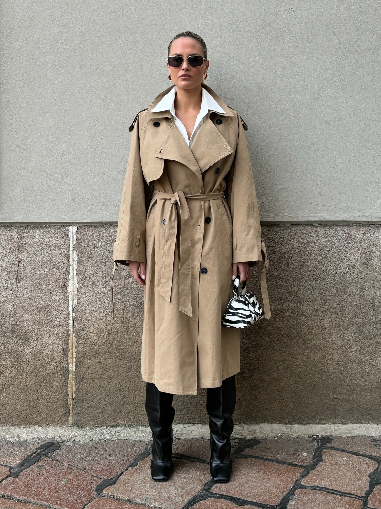 Trench Impermeabile Beige