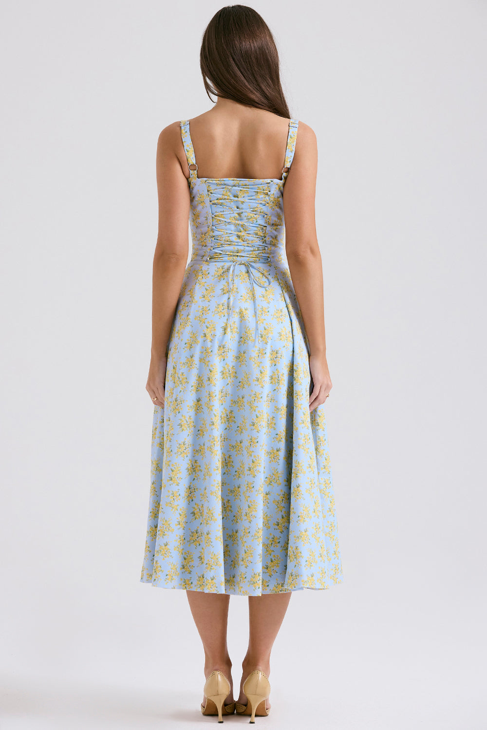 Lace-Up Midi Dress