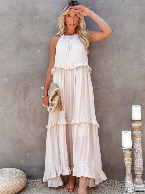 Ruffle-Breeze Maxi Dress