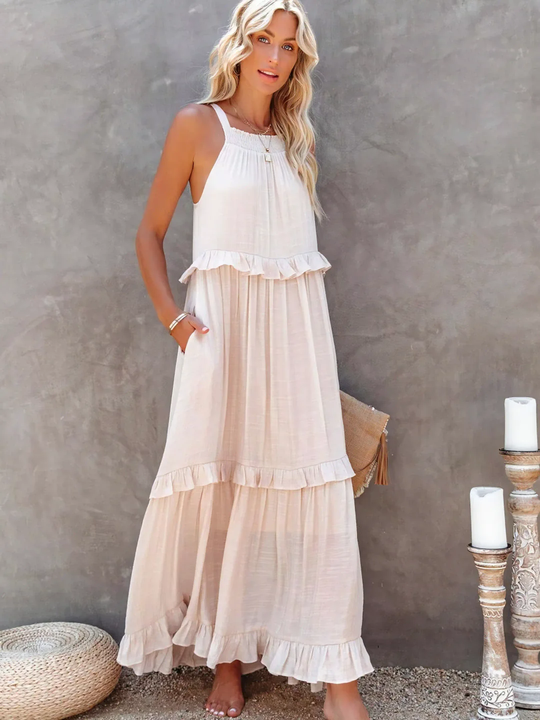 Ruffle-Breeze Maxi Dress