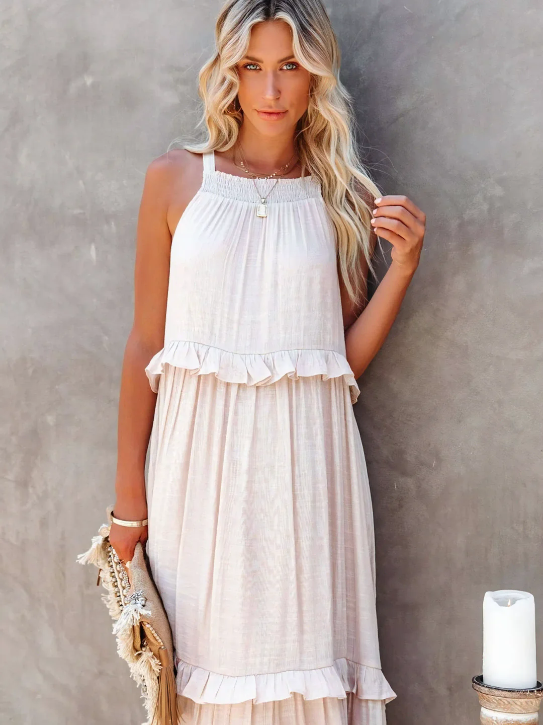 Ruffle-Breeze Maxi Dress