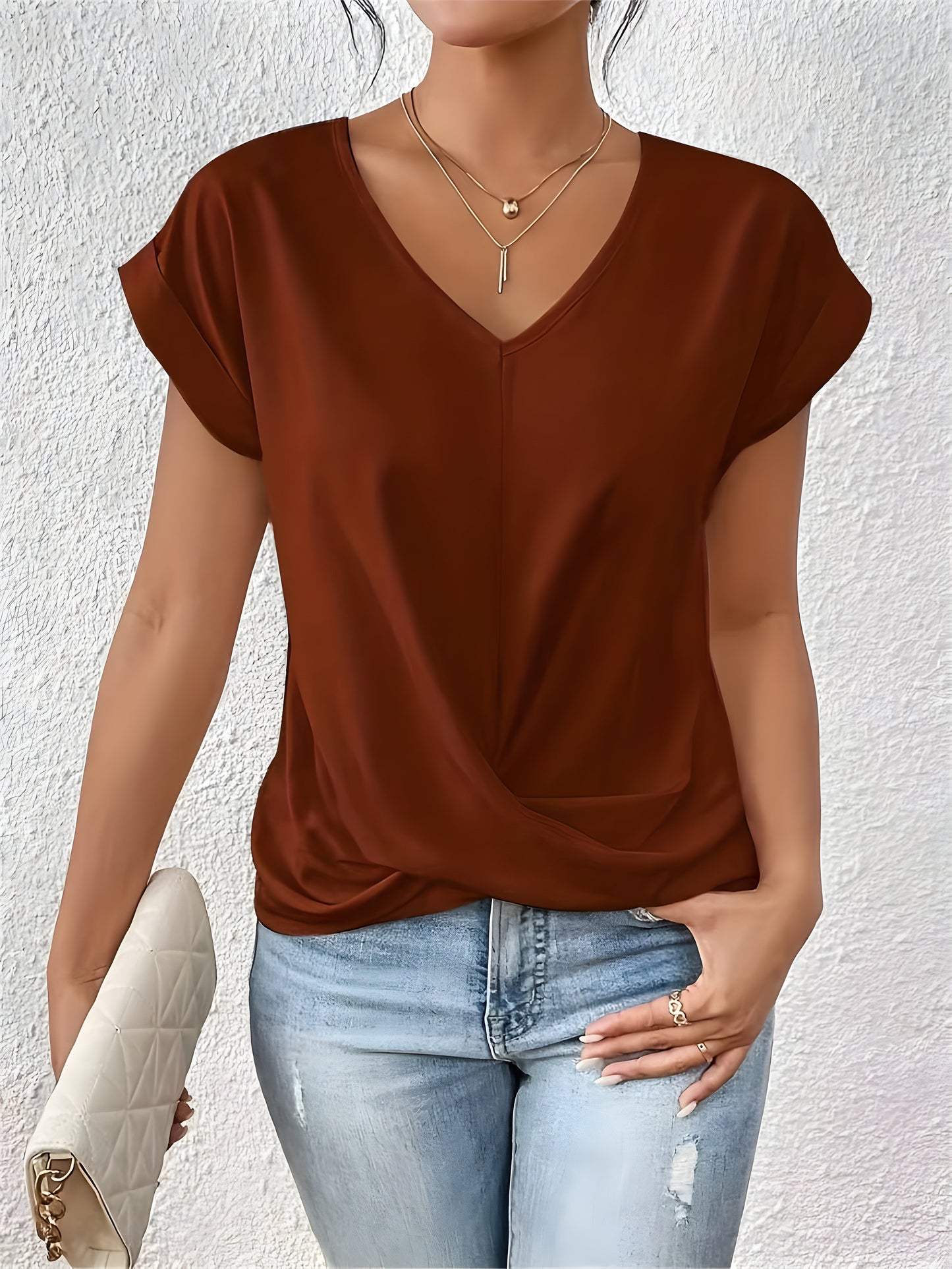 Chic Twist V-Neck Top