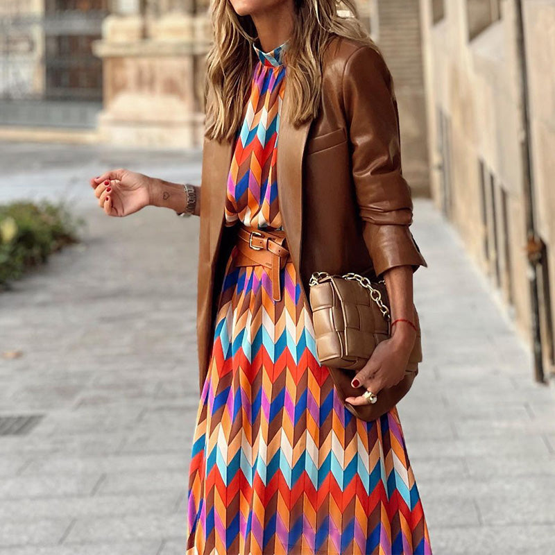 Elegant Geometric All-Day Dress