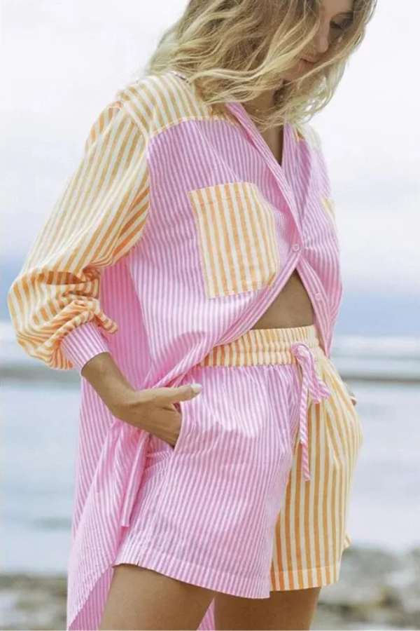 Chic-Lounge Striped Set