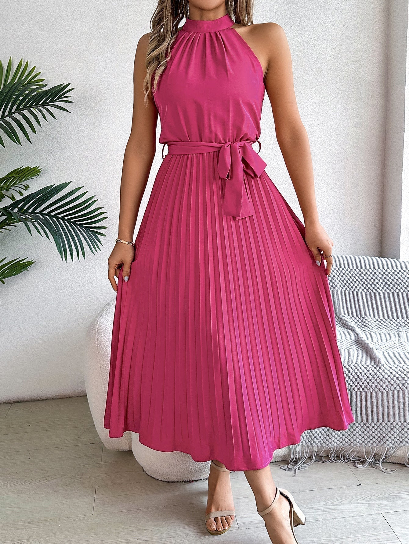 Maxi Abito Elegante Plissettato