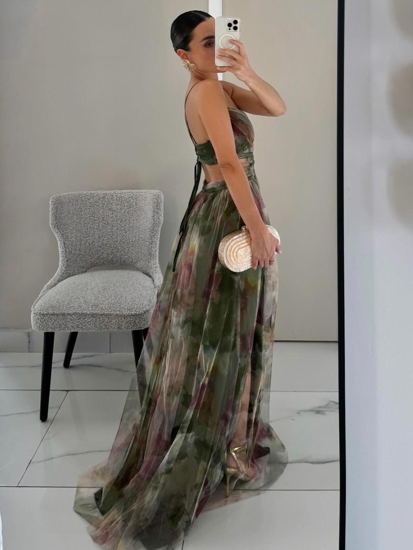 Abito Maxi Floreale Elegante