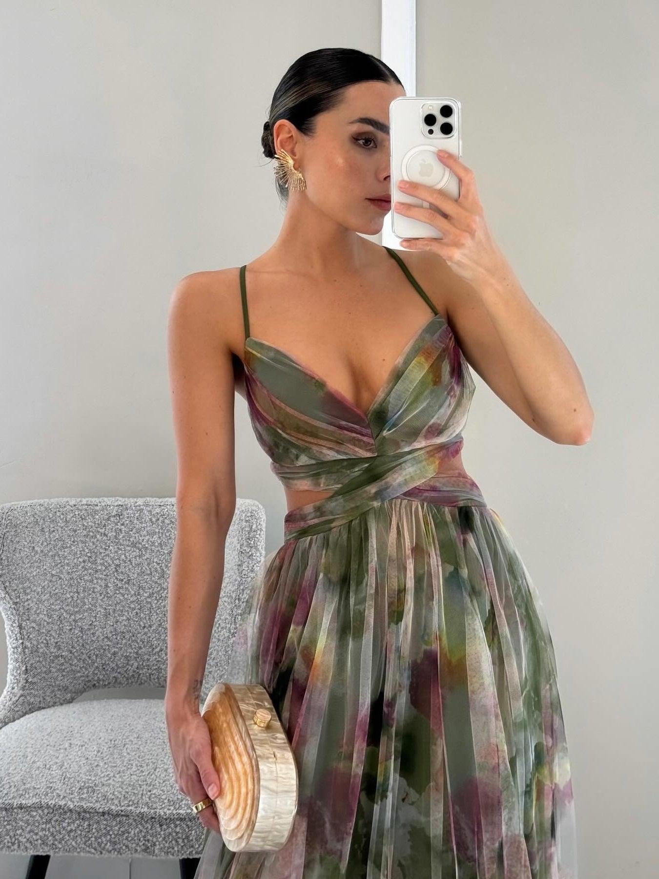 Abito Maxi Floreale Elegante