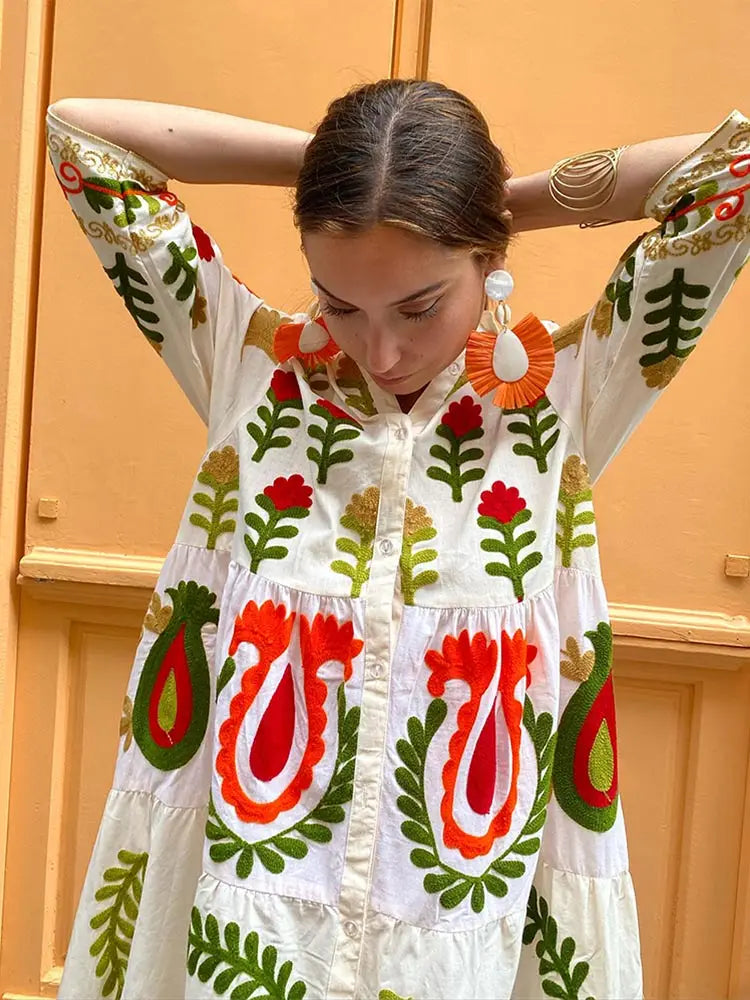 Elegant Patchwork Dress That Flatters