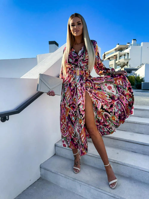 Abito Lungo Eleganza Floreale